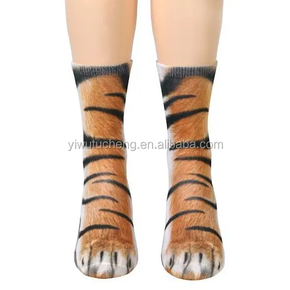 

Wholesale 3D print animal paw pattern socks Men Women Ankle Socks for adults