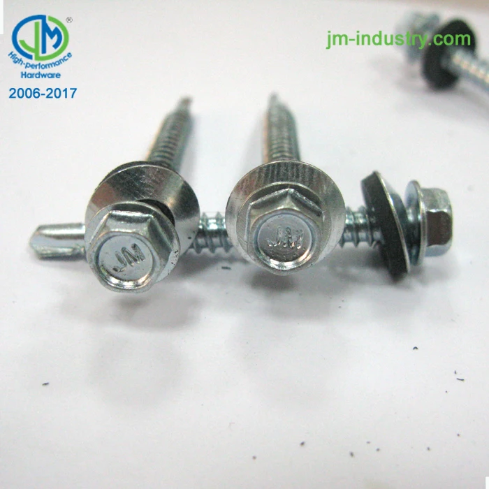 
zinc plated #10 hex washer head roofing self drilling screws 