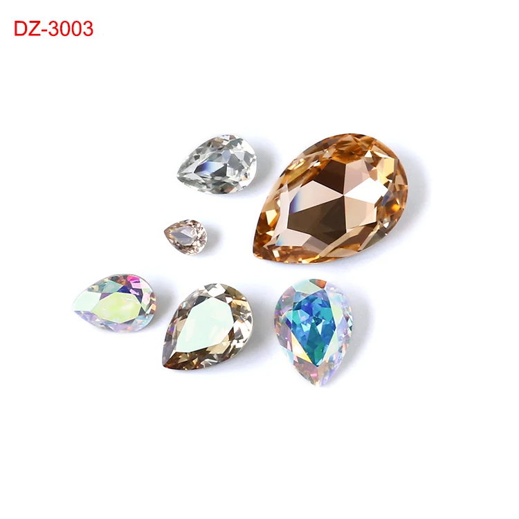 

China High Quality Fashion Mix Color Water Drop Shape crystal beads jewelry making