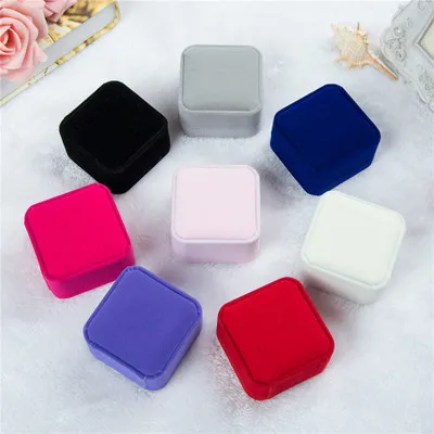 High quality popular velvet jewelry display ring boxes pendant necklace boxs jewelry box custom logo printed