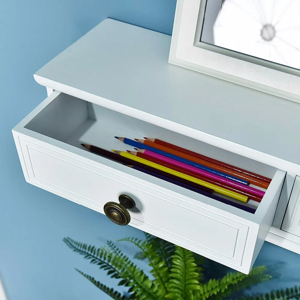 Modern Entryway Wooden Floating Wall Mounted Shelf With 4 Drawers Buy