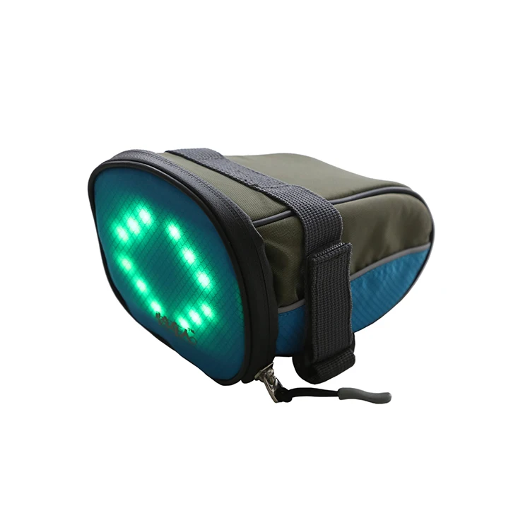 

bicycle rear brake light saddle bags with led lighting indicator bicycle turn signal ykwb-b1038, Green or blue options