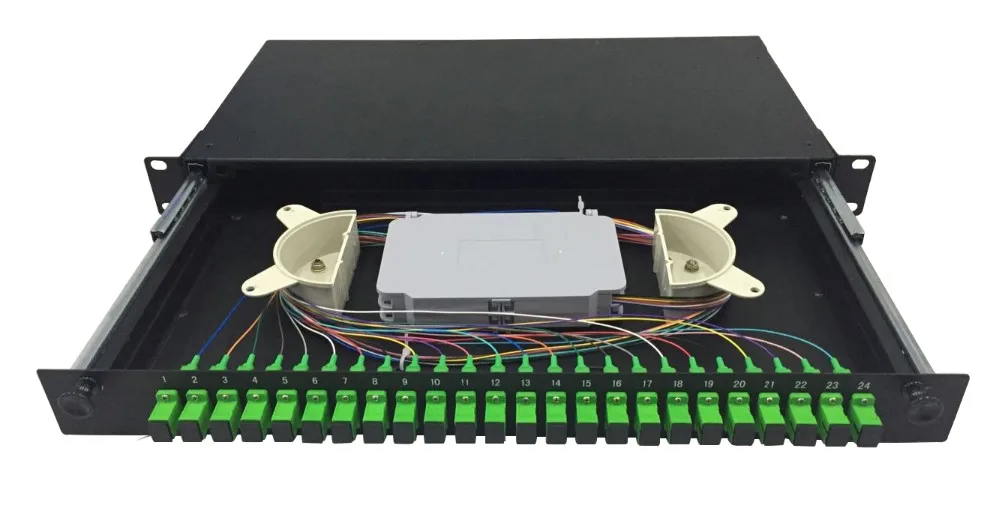 1x16 Dio 19'' Rack Slidable Tray Fiber Optical Enclosure Odf Plc ...