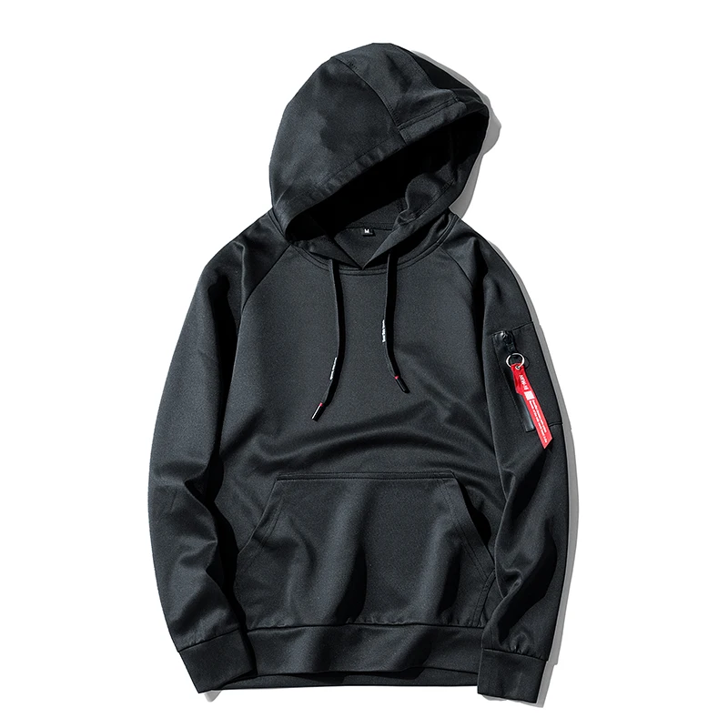 

Wholesale Solid Color Men Sport Hoodie Plain 100% Polyester Hoodies With Zip Pocket, N/a