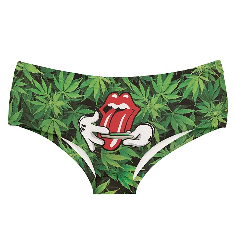 

hot sale OEM custom roll your weed print super soft women briefs panties