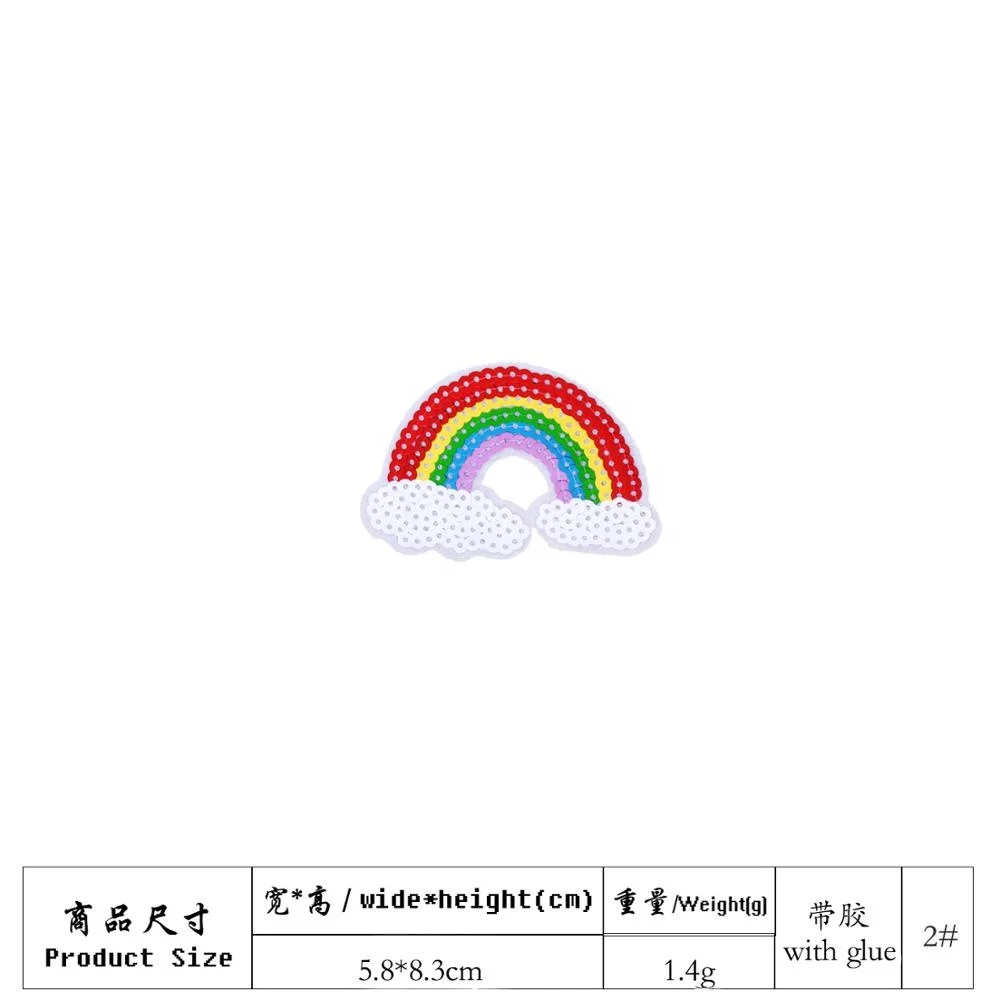 

GUGUTREE iron on small rainbow patches,sequins rainbow appliques,badges,