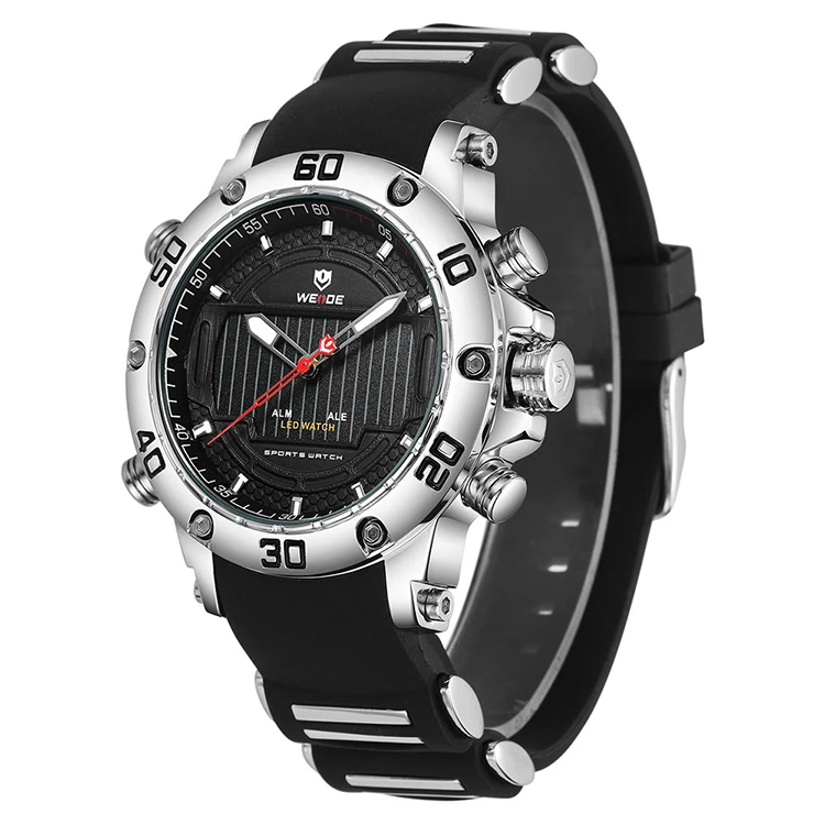 

High quality LED display fashion silicone strap wholesale sports digital watches men waterproof