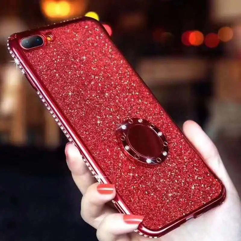 

Soft TPU Glitter Bling Case With Ring Holder For iPhone 6/7/8 Case