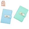 Popular Color Combination PU Leather Lock Diary Notebook With Ring Binder