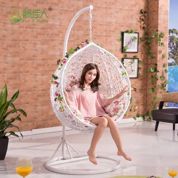 Round Egg Shape Outdoor Indoor Bedroom Wicker Rattan Hanging Swing Chair Buy Indoor Swing Chair Swing Chair Bedroom Swing Chair Product On