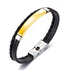 Multi Layer Braid Leather Bracelets for Men Women stainless steel Bar Bangles Bracelet