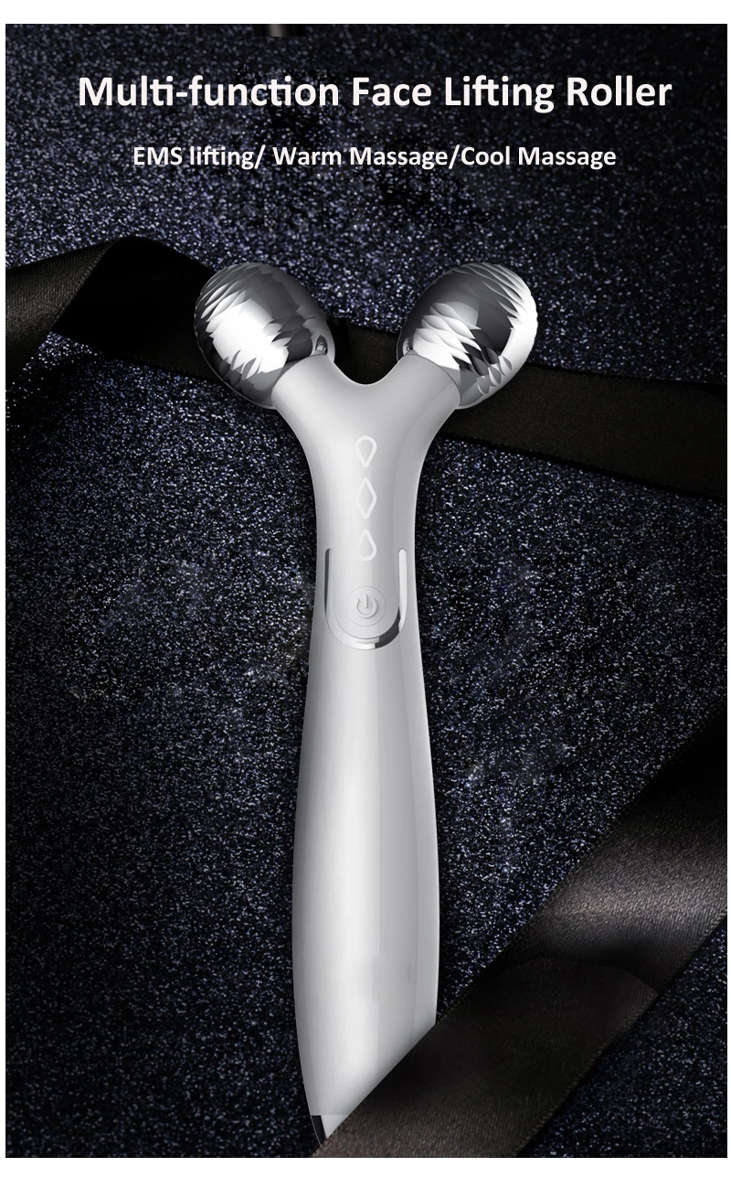 New released mini microcurrent face lift 3d roller v face massage