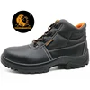 CE approved black leather anti static steel toe cap european safety shoes work