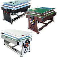 

4 in 1 Pool Table Air Hockey Sprin Around Pool Table with Air Hockey Table,Tennis Table,Dinning Table