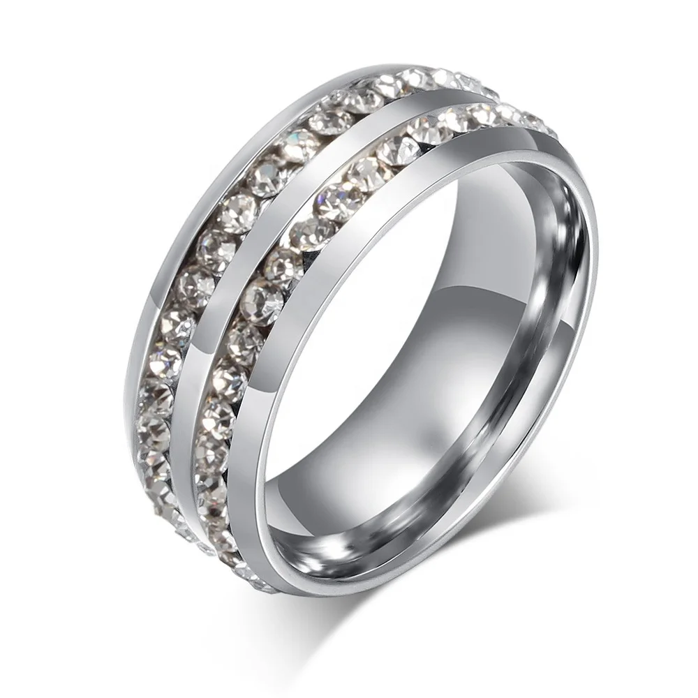 

POYA Jewelry Woman Stainless Steel Zircon Inlaid Gold Plated Ring
