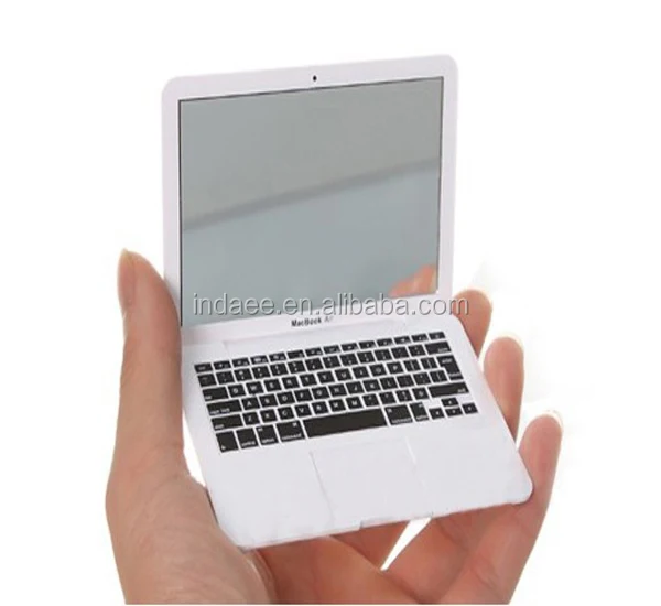 

Makeup Mirror Fashion Creative Macbook Air Style Makeup Mirror Mini Apple Notebook Make Up Cute Portable Cosmetic Mirrors Retail, Silver/white