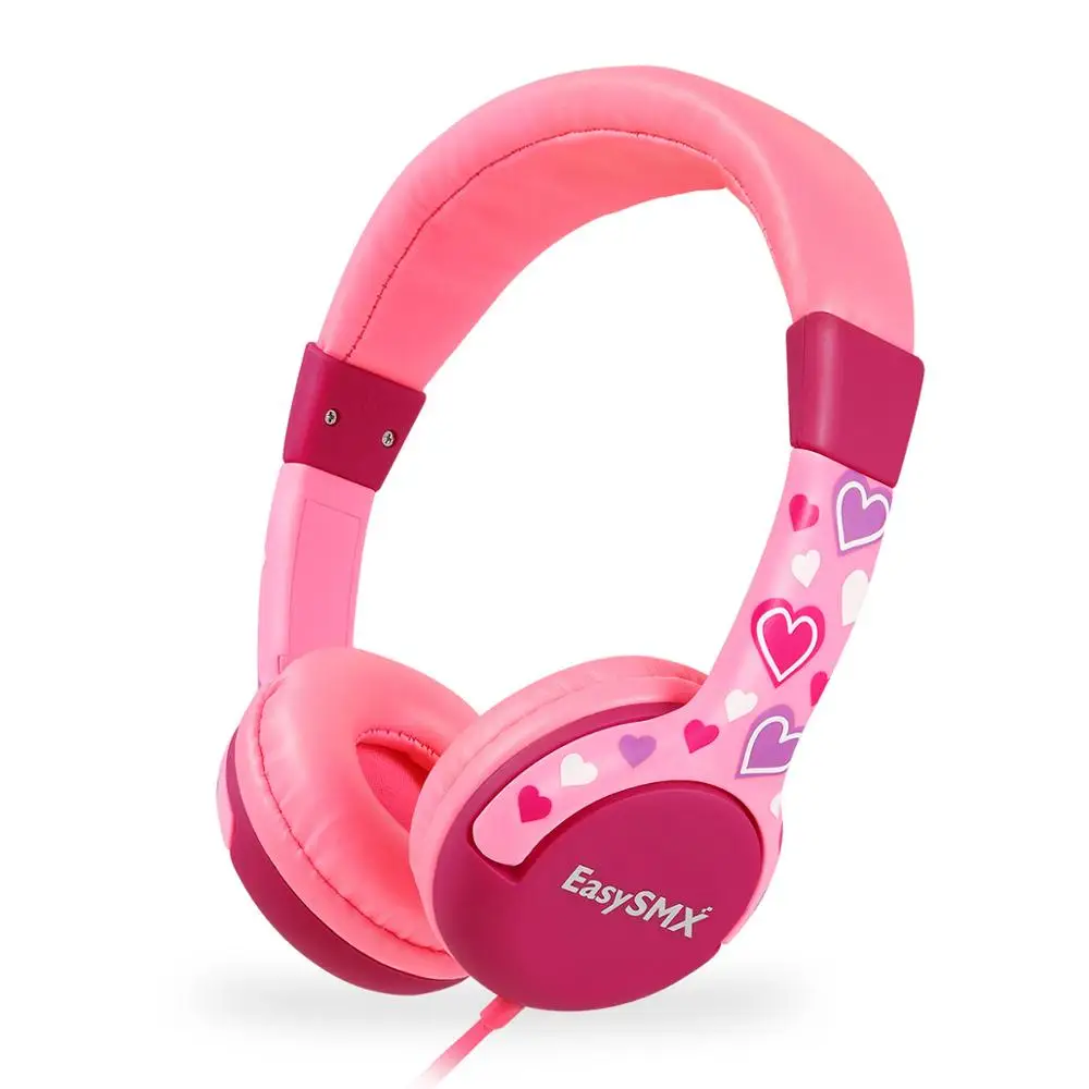 

Great Value Tangle Free Cord with 3.5mm Aux Jack comfortable foldable kids headphones, Pink