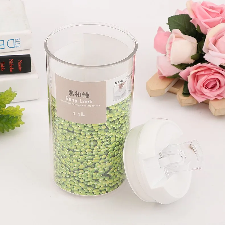 
Factory direct Sale high seal transparent Plastic Airtight 1.1L Round easy lock food containers 