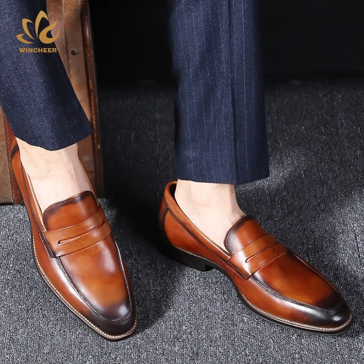 

Factory wholesale new shoe fashion black men dress loafers man loafer Italian leather shoes men leather shoes business dress