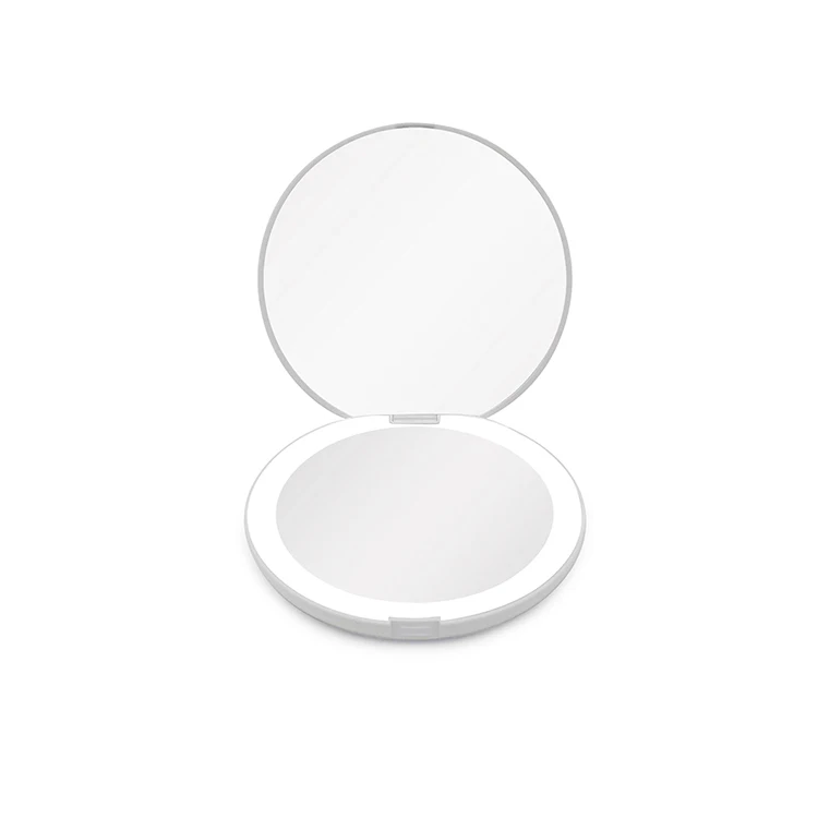 

round pocket double sides mirror ring lights led mini compact mirror