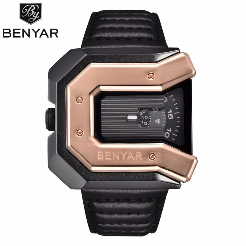 

2018 New BENYAR Men's Waterproof Sport Genuine Leather Wristwatch Top Brand Luxury Business Military Army Man Reloj 5116, N/a