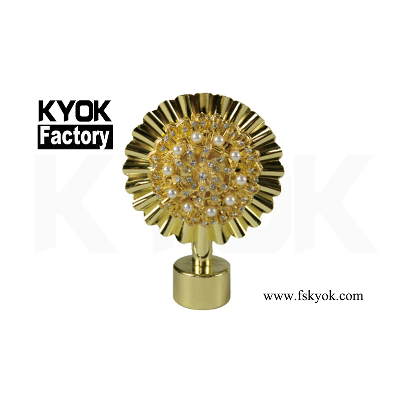 

KYOK Algeria market curtain finial decor 28mm new design curtain finial ball, Ab/ac/mn/bp/mp/bk or customized