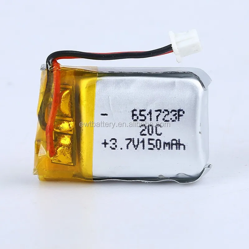 Lipo Battery 651723 3.7v 150mah Lithium Lipolymer Battery For Rc Helicopter Buy 3.7v 150mah