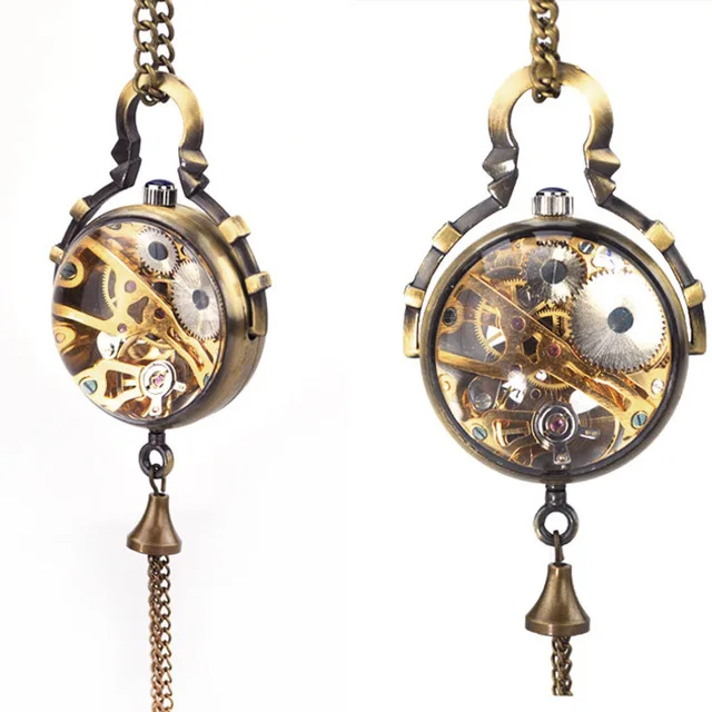 

Steampunk Transparent Glass Ball Mechanical Pendant Pocket Watch Chain New pocket watch, Picture