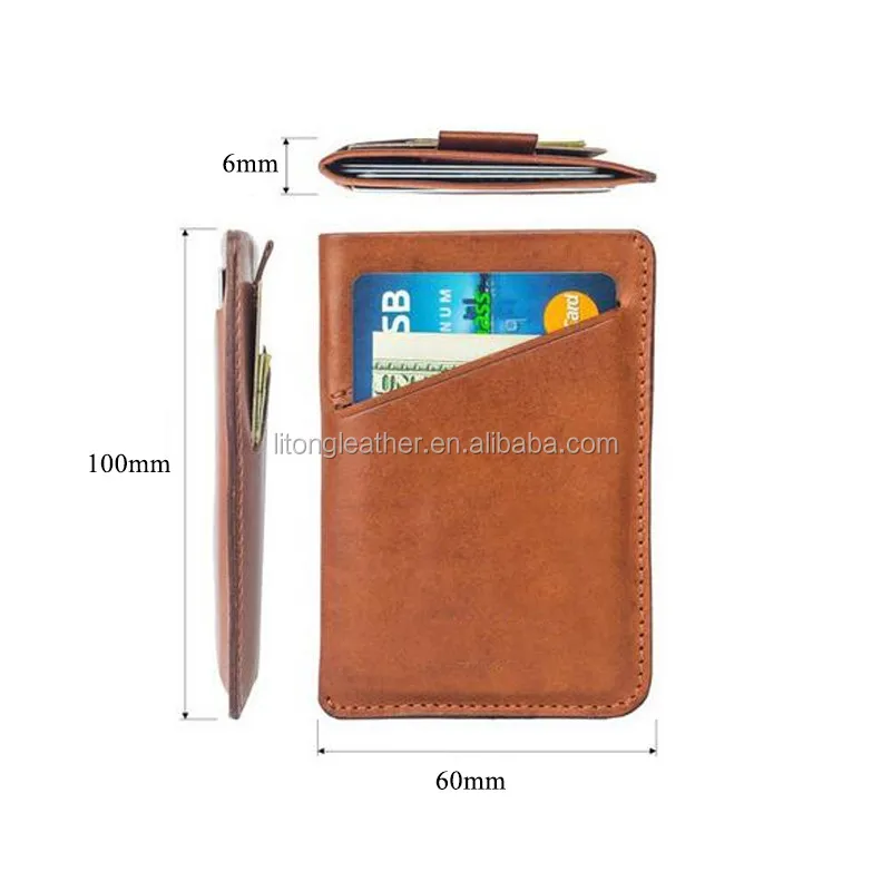 Fashionable Multi Color Leather Credit Card Pull Tap Holder Mens