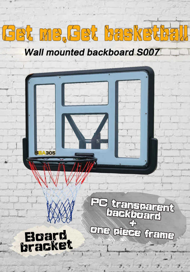 Sba305 Professional Height Adjustable Wall Mounted Basketball Hoop