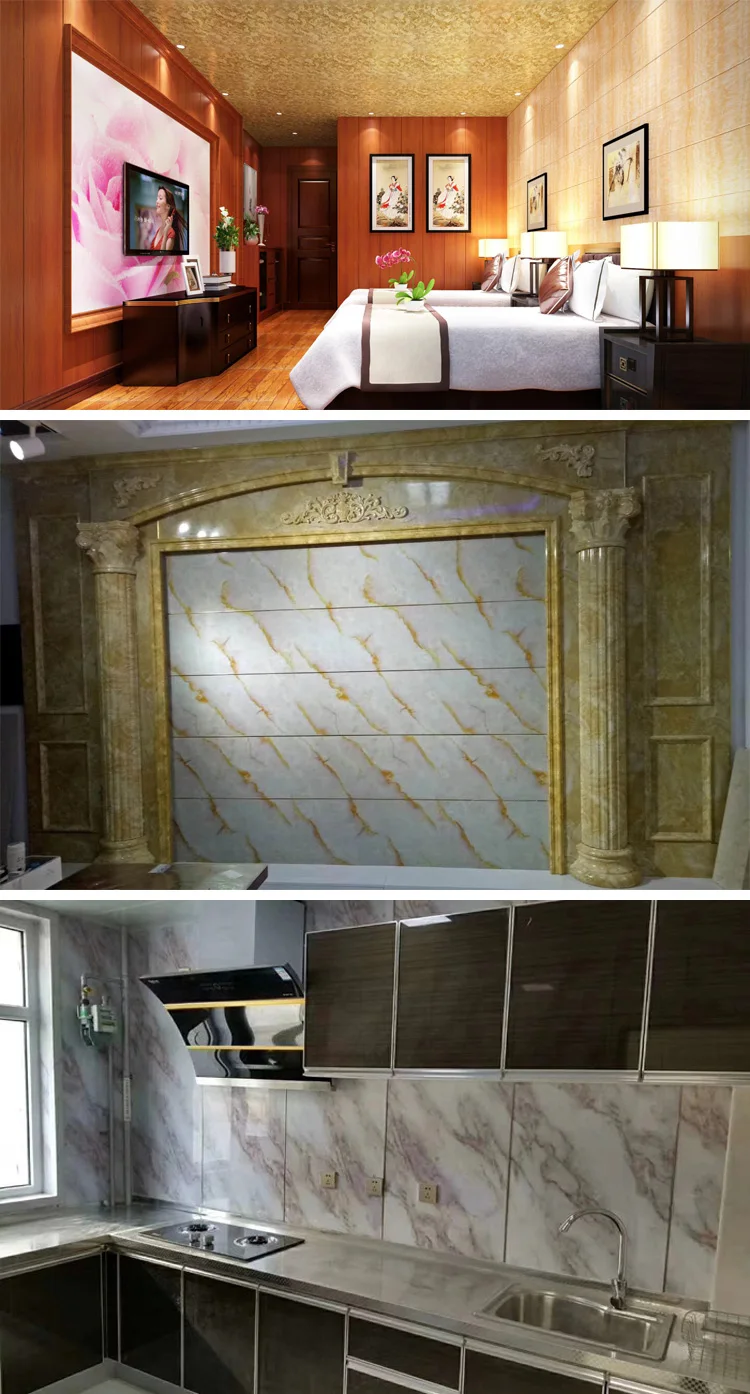 Waterproof High Glossy PVC Wall Panel Marble PVC Sheet