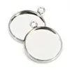 Custom 10mm-30mm copper pendant bezel blanks cabochon base coin bezels for necklace jewelry making