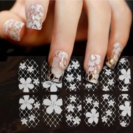 

Foils Lace Nail Stickers Decal Design Manicure Tips Wraps DIY Decoration Nail Art New