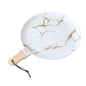 Image of Lekoch Marble Plate Porcelain Bone China Ceramic Dinner Plates Steak Dishes