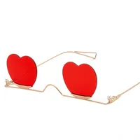 

Wholesale 2019 new trendy brand design sun glasses custom rimless gradient len shades ladies fashion heart sunglasses women