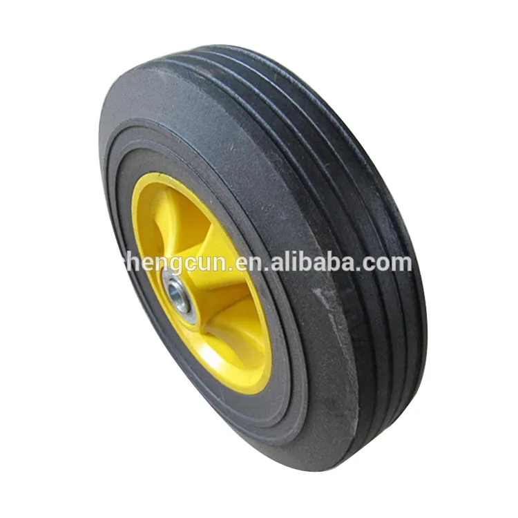 cart wheel solid rubber tires with plastic rim