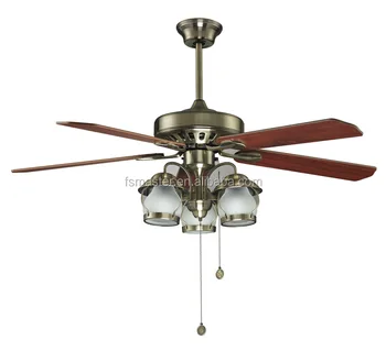 Decorative Fan Beatiful Antique Brass Color E27 Ceiling Fan With