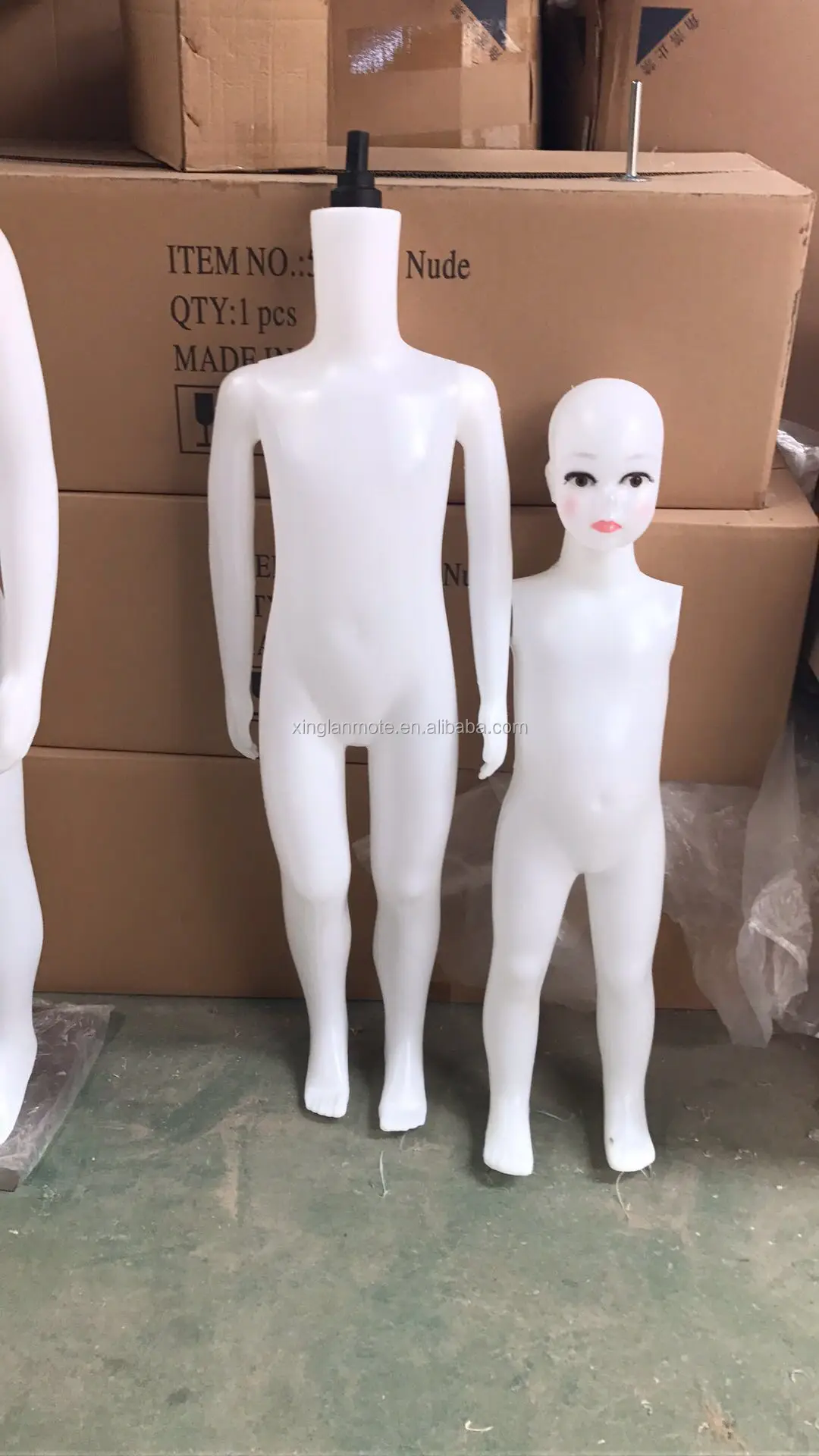 Fashion Design Plastic Pe Children Skin Adjustable Face Mannequin On