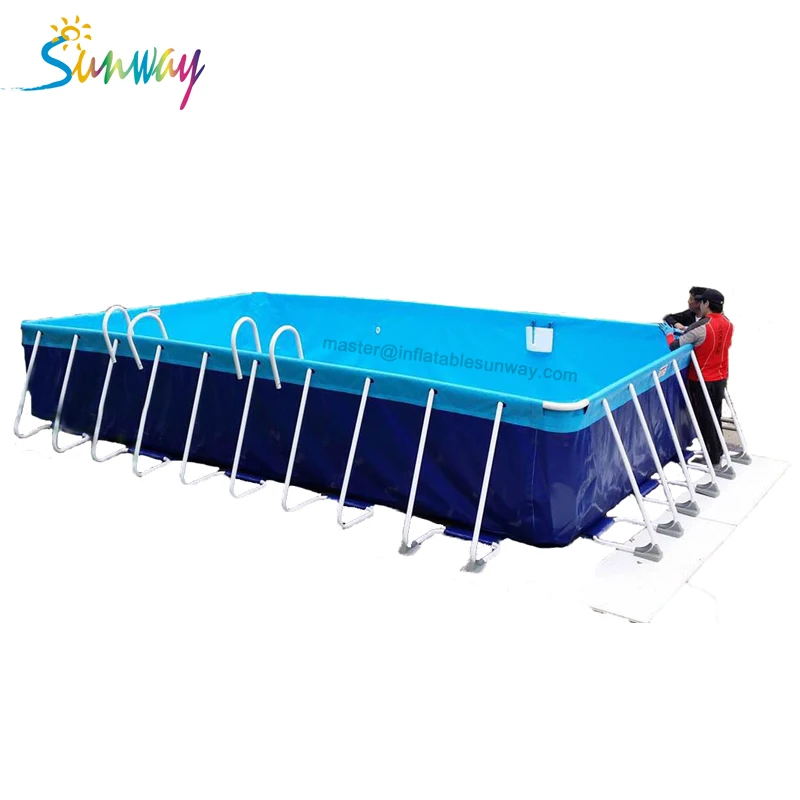 Giant Portable Bracket Canvas Swimming Pool 10x25x1m Buy Canvas