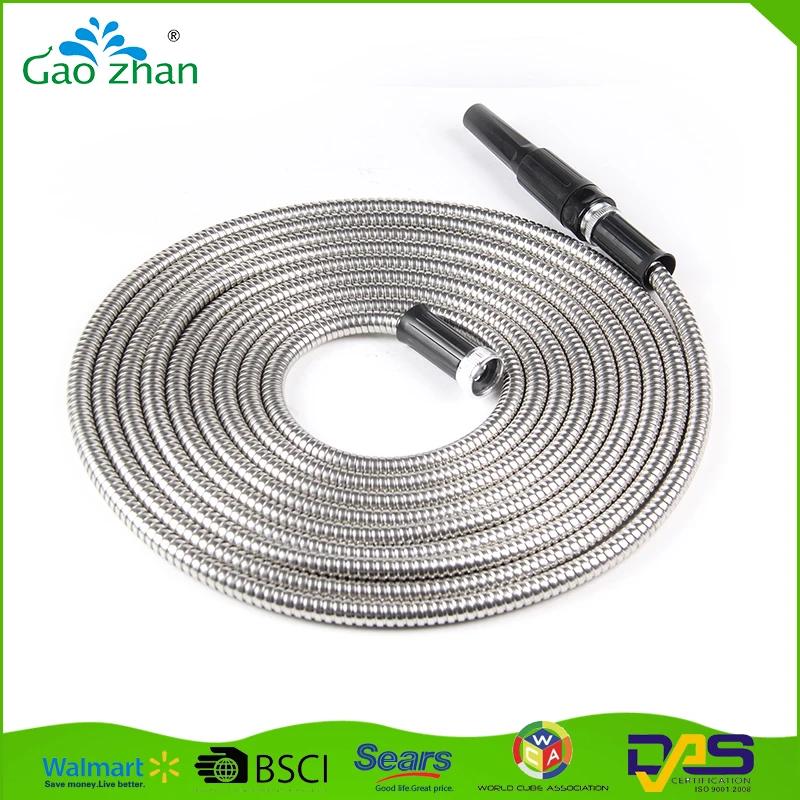 50FT high grade 304 stainless steel braided garden hose, View steel