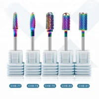 

Misscheering Rainbow Tungsten Carbide Nail Drill Bit 3/32" Foot Cuticle Burr Bit For Manicure Nail Drill Accessories Gel Removal