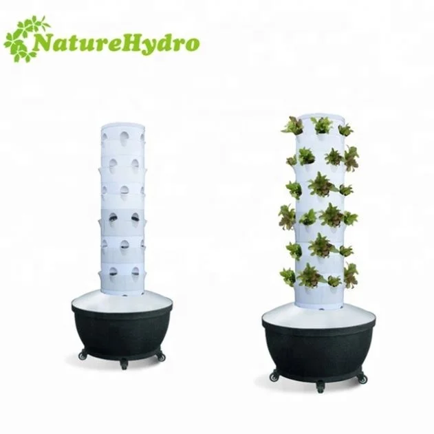 

Cheap Price Hydroponic Vertical Tower System, White, black, purple or customized