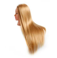 

20inch Light Blonde Long Synthetic Hair Hairdressing Dummy Mannequin Training Head with Wig Head Holder