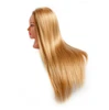 20inch Light Blonde Long Synthetic Hair Hairdressing Dummy Mannequin Training Head with Wig Head Holder