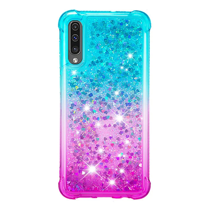 

Gradient color four corner shockproof case for samsung galaxy A50 Bling Bling Diamond Case, Mobile Phone Cover for samsung A50, Blue;orange;red;yellow;purple;green;rose gold;gray