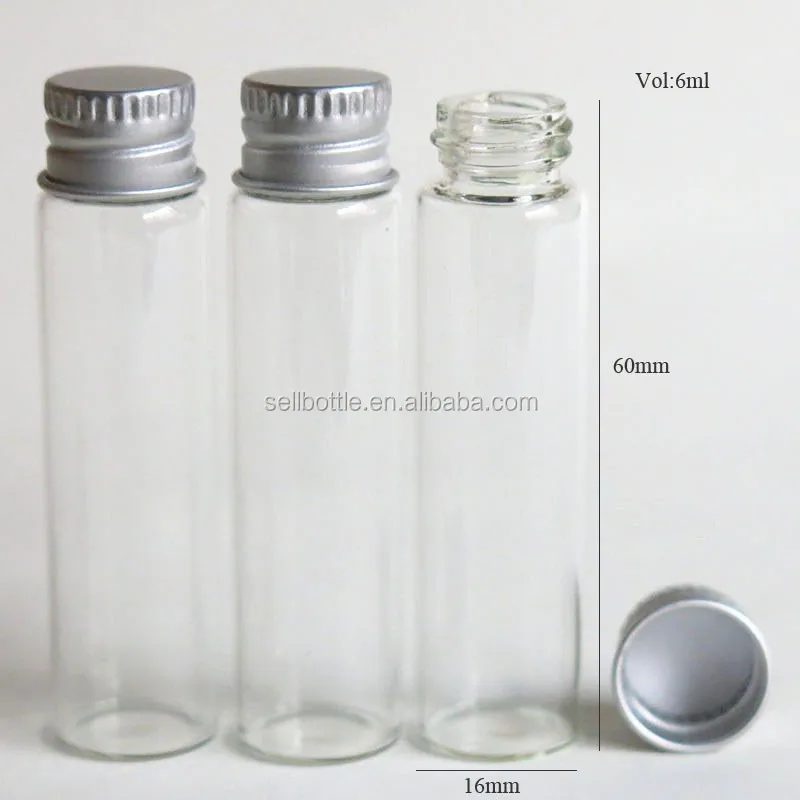 Clear Glass Bottle Aluminum Screw Cap Container Borosilicate Vial Empty 27mm Hot 