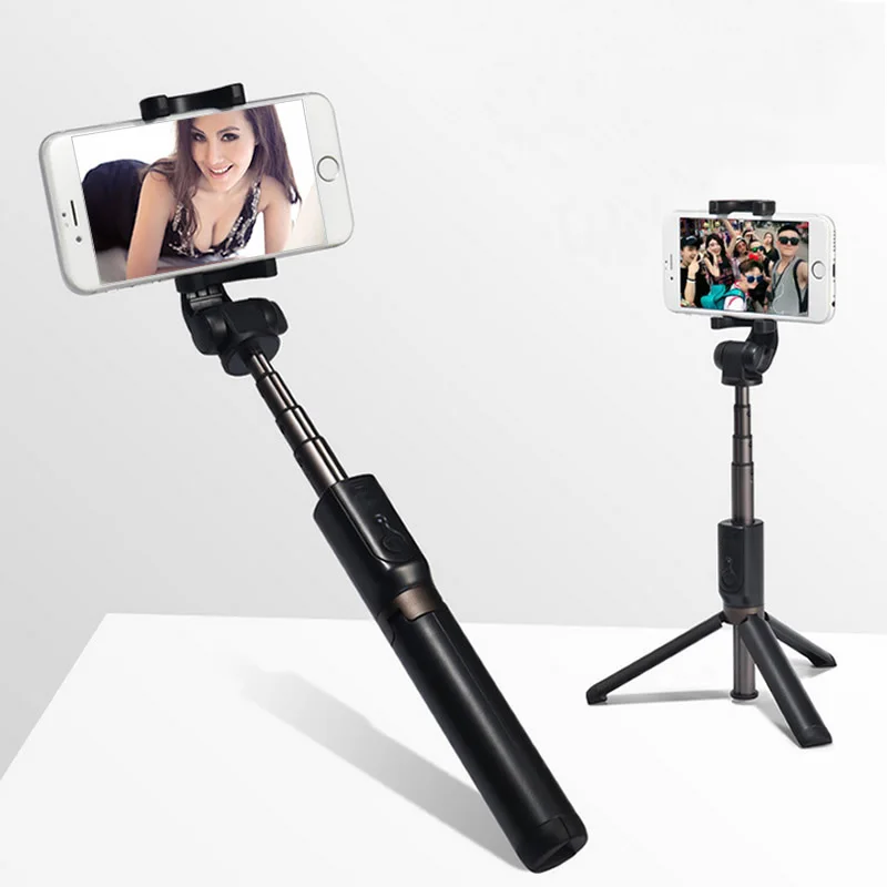 

LEADWIN 360 degree rotation aluminium alloy Retractable fashion mini Bluetooth smartphone Tripod phone Selfie Stick, Black