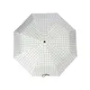 Travel Umbrella Folding Automatic Umbrella Compact Easy Touch Auto Open Close Black and White Checked Black Rubber Umbrella