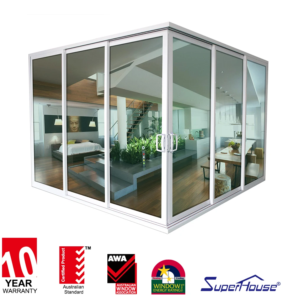 AS2047 & Florida approval thermal break double glass balcony exterior sliding glass door