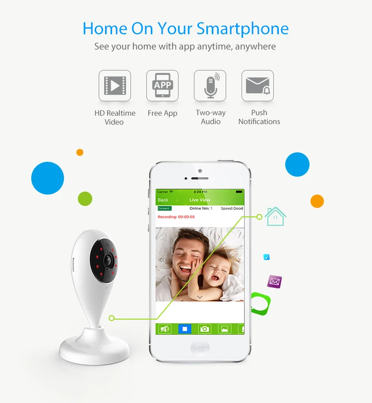 alexa echo compatible smart home indoor 720P mini wifi tuya camera